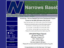 Tablet Screenshot of narrowsbaseballclub.org